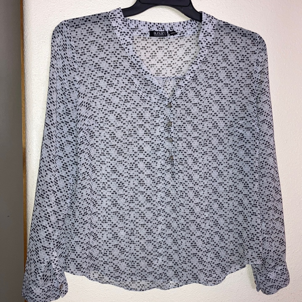 a.n.a Black and White‎ Snake Patterned Lightweight Blouse